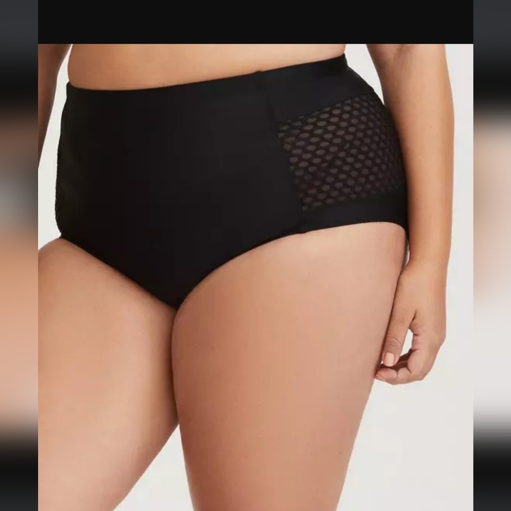 Torrid Sexy Side Mesh Swim Bottoms Size 3 3X Read My LOVE NOTES